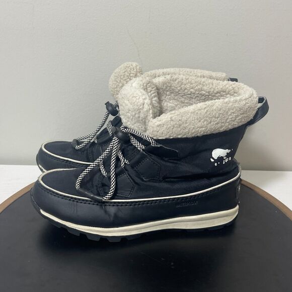 Sorel Whitney II Short Lace WP Boot Waterproof Black Noir US Boysโ 4 - Picture 5 of 12